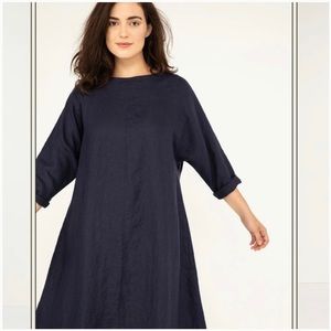 ELIZABETH SUZANN Artist Dress in Linen Gauze - Black - OSP+